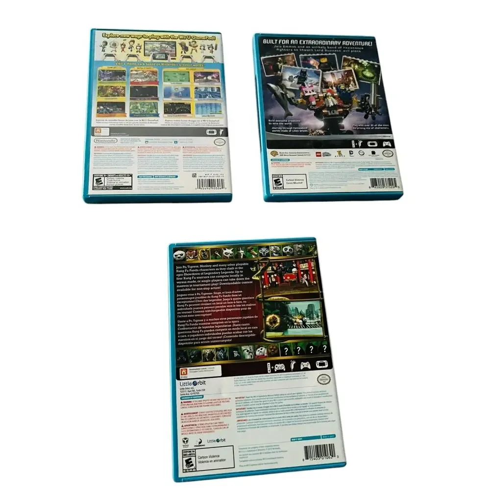 WII U 3 GAME LOT Nintendo Land / Lego Movie / King Fu Panda FAST SHIP 1611-53